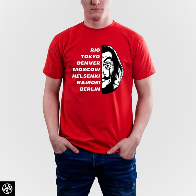 La Casa De Papel Cities Red majica